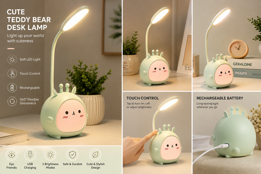 Cute Teddy Bear Rechargeable LED Desk Lamp